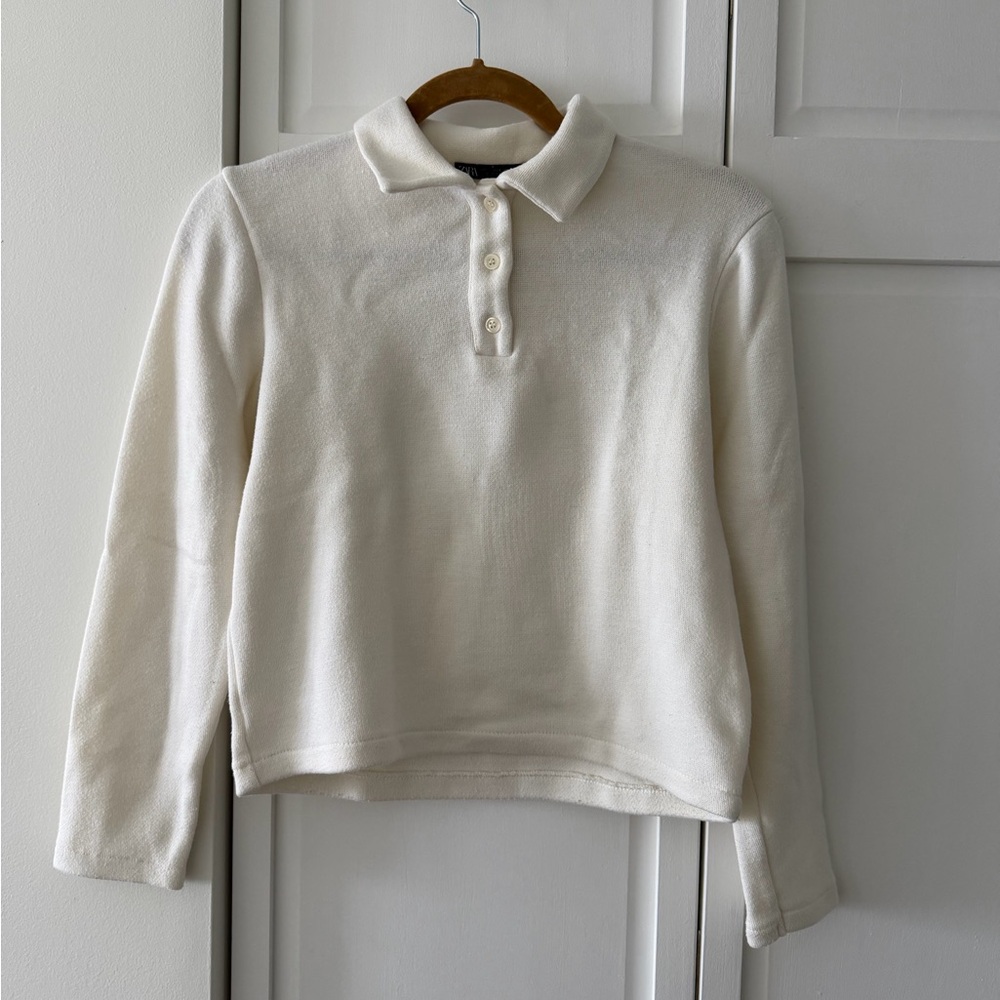 Classic Cream Collared Women's Sweater